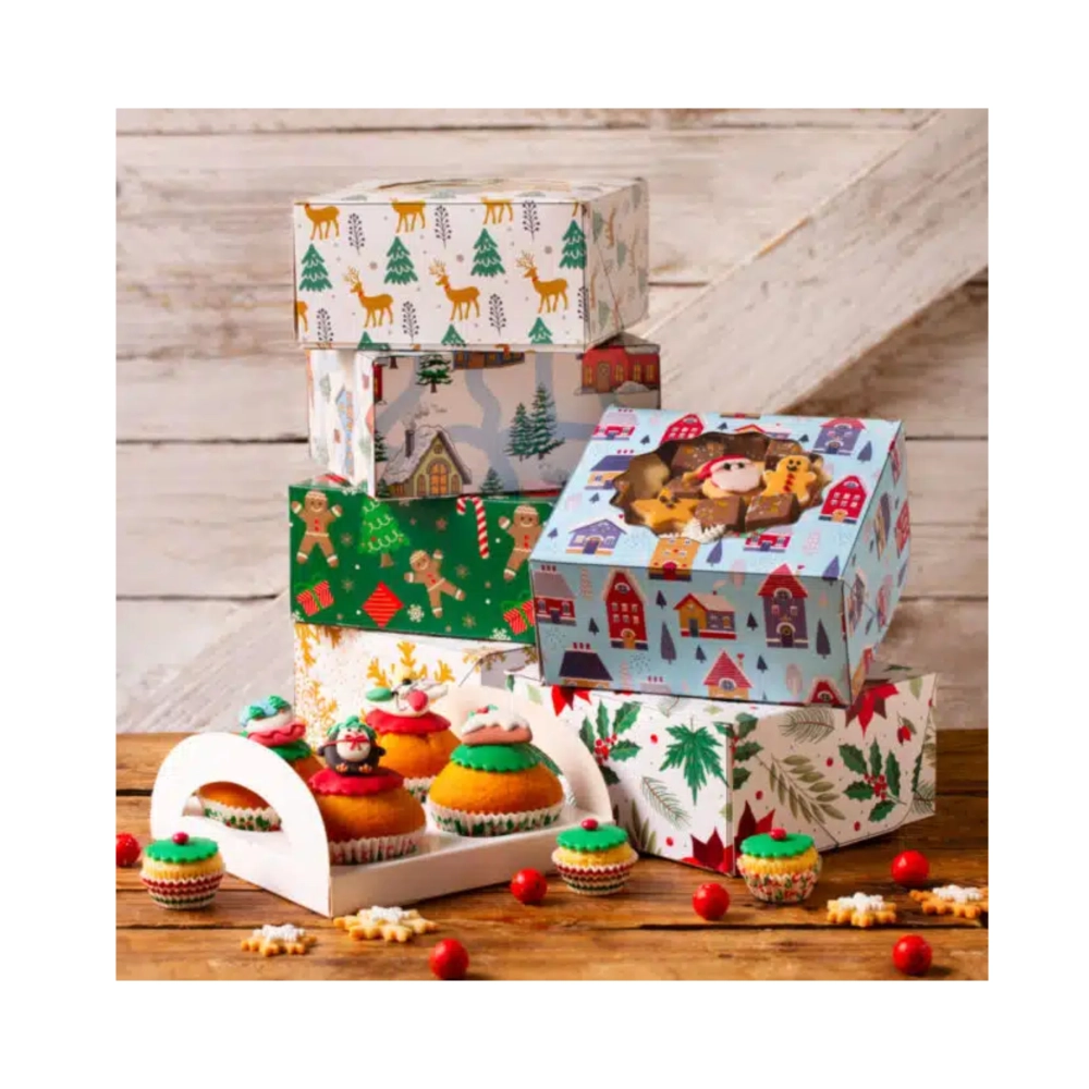 Cutie cu insertie pentru briose si dulciuri - Turta dulce - 17,5x17,5x8,5h cm - Decora