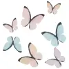 Set 8 decorațiuni comestibile din vafa Fluturi Culori Pastel - Wilton