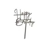  Topper Tort, Happy Birthday, argintiu, acril - Anyta Cooking