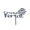 Topper Tort, Craciun fericit, Mos Craciun, argintiu, acril - Anyta Cooking