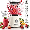Blender Retro Vintage 1200W, Vas Sticlă 1,6L &ndash; Crem-  Anyta Cooking