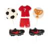  Decor comestibil - &bdquo;Set fotbal 2D alb și roșu&rdquo; - Anyta Cooking 