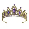 Coronita pentru tort aurie cu cristale lila - Anyta Cooking
