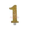 Lumanare Tort cu Sclipici - NR 1 - Auriu - 7 cm - Anyta Cooking - Anyta Cooking