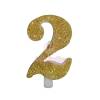 Lumanare Tort cu Sclipici - NR 2 - Auriu - 7 cm - Anyta Cooking - Anyta Cooking