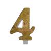 Lumanare Tort cu Sclipici - NR 4 - Auriu - 7 cm - Anyta Cooking - Anyta Cooking