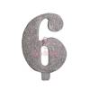 Lumanare Tort cu Sclipici - NR 6 - Argintiu - 7 cm - Anyta Cooking - Anyta Cooking