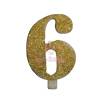 Lumanare Tort cu Sclipici - NR 6 - Auriu - 7 cm - Anyta Cooking - Anyta Cooking