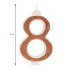 Lumanare zi nastere - NR8 - 13CM inalt - Auriu Sclipicios - DeKora - Anyta Cooking	