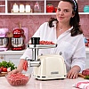 Mașină de Tocat Carne și Umplut C&acirc;rnați &ndash; Crem - 2000W MAX, Angrenaje Metalice, 3 Site - Anyta Cooking