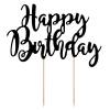 Ornament pentru Torturi Aniversare ”Happy Birthday” - Negru - PartyDeco - Anyta Cooking