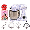 Robot de bucătărie Mixer cu bol din inox 6.5 L, 1800W, 4 accesorii incluse &ndash; Retro Floral &ndash; Anyta Cooking