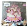 Set 126 Fluturi Superbe pt decor din hartie NeComestibil - Roz cu Auriu - Rosha Complex