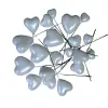 Set 20 inimioare din plastic pentru decor tort - Alb perlat
