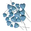 Set 20 inimioare din plastic pentru decor tort - Albastru deschis