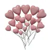 Set 20 inimioare din plastic pentru decor tort - Roz