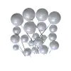 Set 20 sfere/bile din plastic pentru decor tort - Alb Perlat