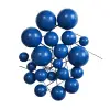 Set 20 sfere/bile din plastic pentru decor tort - Albastru mat