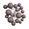 Set 20 sfere/bile din plastic pentru decor tort - Maro 