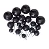 Set 20 sfere/bile din plastic pentru decor tort - Negru Lucios