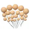 Set 20 sfere/bile din plastic pentru decor tort - Piersica