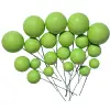 Set 20 sfere/bile din plastic pentru decor tort - Verde lime deschis