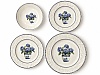 Set 24 de Farfurii de Masă, Model Vintage cu Hortensii Albastre &ndash; Anyta Cooking