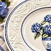 Set 24 de Farfurii de Masă, Model Vintage cu Hortensii Albastre &ndash; Anyta Cooking