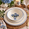 Set 24 de Farfurii de Masă, Model Vintage cu Hortensii Albastre &ndash; Anyta Cooking