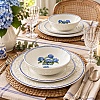 Set 24 de Farfurii de Masă, Model Vintage cu Hortensii Albastre &ndash; Anyta Cooking