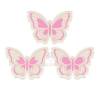  Set 288 buc decor din ciocolata - Fluturi albe cu roz - 37x51 mm (EXP: 2024-iulie)