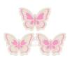  Set 288 buc decor din ciocolata - Fluturi albe cu roz - 37x51 mm 