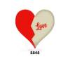  Set 288 buc decor din ciocolata - Inima alb cu rosu si scris Love 