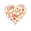  Set 288 buc decor din ciocolata - Inima alba cu scris LOVE (EXP: 2024-iulie)