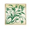  Set 288 buc decor din ciocolata - Patrat alb cu frunze verde - 40x40 mm