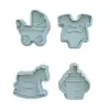  Set 4 Decupatoare cu ejector - Bebelus si jucarii - 6 cm