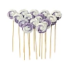 Set decor comestibil - &bdquo;Bezea Alb si Mov Lilac&rdquo; 14 buc - Anyta Cooking
