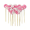 Set decor comestibil - &bdquo;Bezea Alb si Roz&rdquo; 14 buc - Anyta Cooking