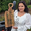 Tocător din Lemn de Nuc cu Rășină Epoxidică Verde - Model Fulger - Realizat Manual - 53 x 21 x 2,5 cm