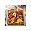 Tocător din Lemn de Salc&acirc;m cu M&acirc;ner - Platou de Servire Rustic - 44 x 33 cm