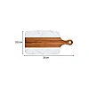 Tocător din Lemn și Piatră Naturală - Platou de Servire - 35 x 18,5 cm - Alb/Maro