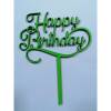 Topper Tort Happy Birthday ,Verde, MDF, - Anyta Cooking