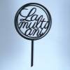 Topper Tort La multi ani,Negru Rotund - Anyta Cooking