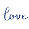 Topper Tort MDF - LOVE Albastru - 15 cm