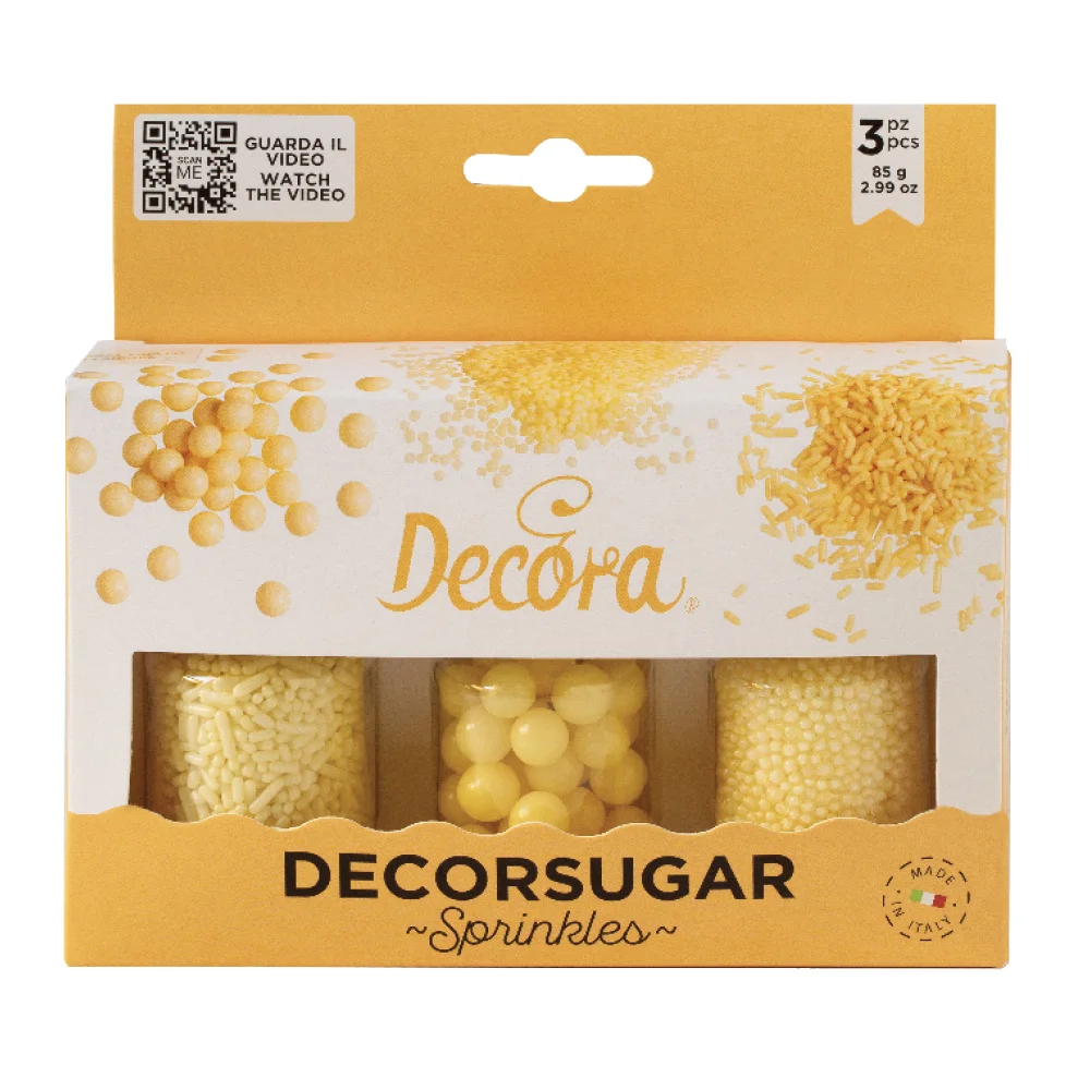 Set Perlute / Decoruri din zahar - Galben Perlat - 85g - Decora