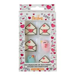 Set decoratiuni din zahar - Scrisori de dragoste - Decora