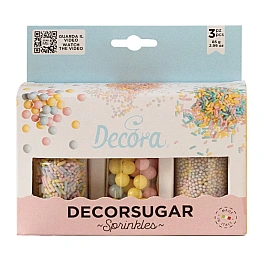 Set Perlute / Decoruri din zahar - Culori Pastel - 85g - Decora