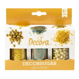 Set Perlute / Decoruri - Auriu si Multicolor - 85g - Decora