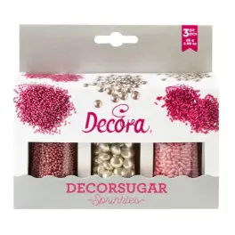 Set Perlute / Decoruri - Argintiu si Roz - 85g - Decora
