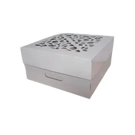 Cutie tort ALBA cu capac dantelat - 30x30x15 cm - Anyta Cooking